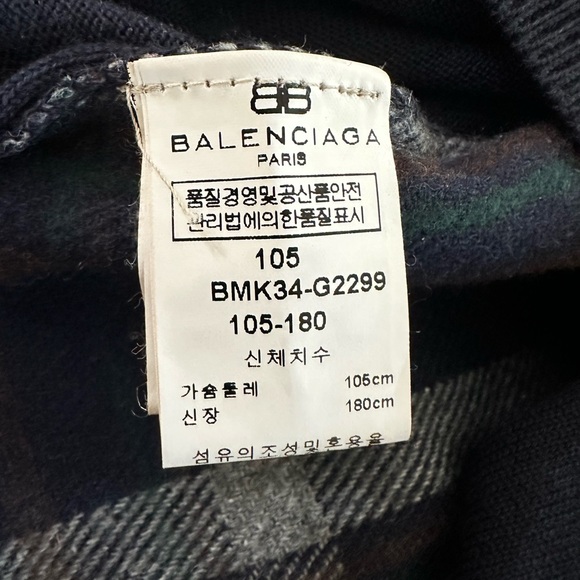 Balenciaga Men’s Golf Plaid Wool Cardigan- Paris - Picture 11 of 14